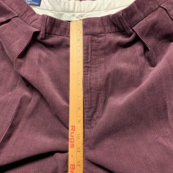VINTAGE Ralph Lauren Polo Pants Mens 35X30/32 Purple Corduroy Trouser Baggy Rare - Picture 11 of 12